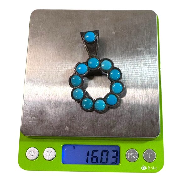 Jay King Turquoise Sterling Silver 925 Circle Pendant 16.03g Southwest Statement - Picture 5 of 5